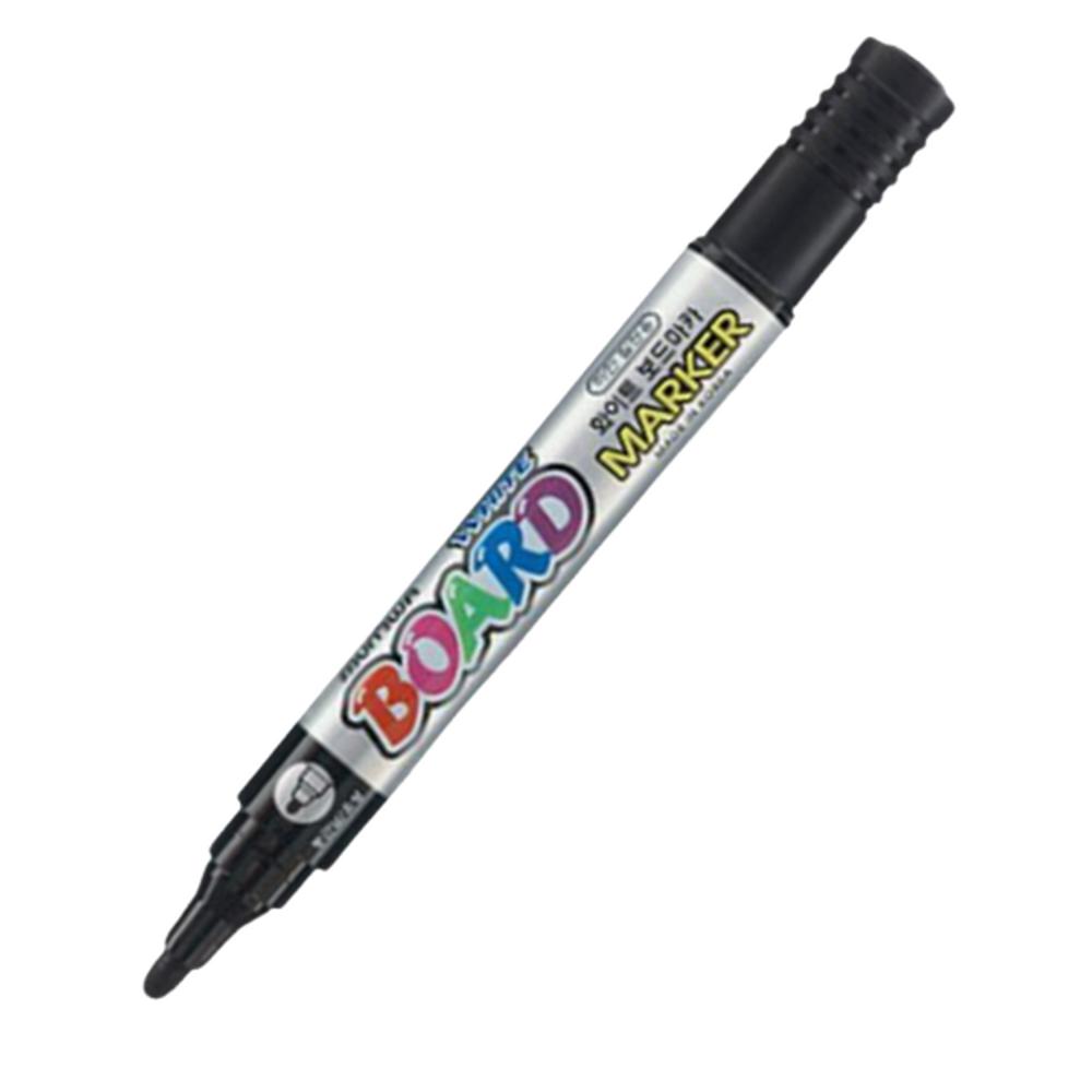 블랙 화이트보드펜 알콜마커 드라이와이프 검정 둥근닙보드펜 2.5mm 4p 세트 교육용