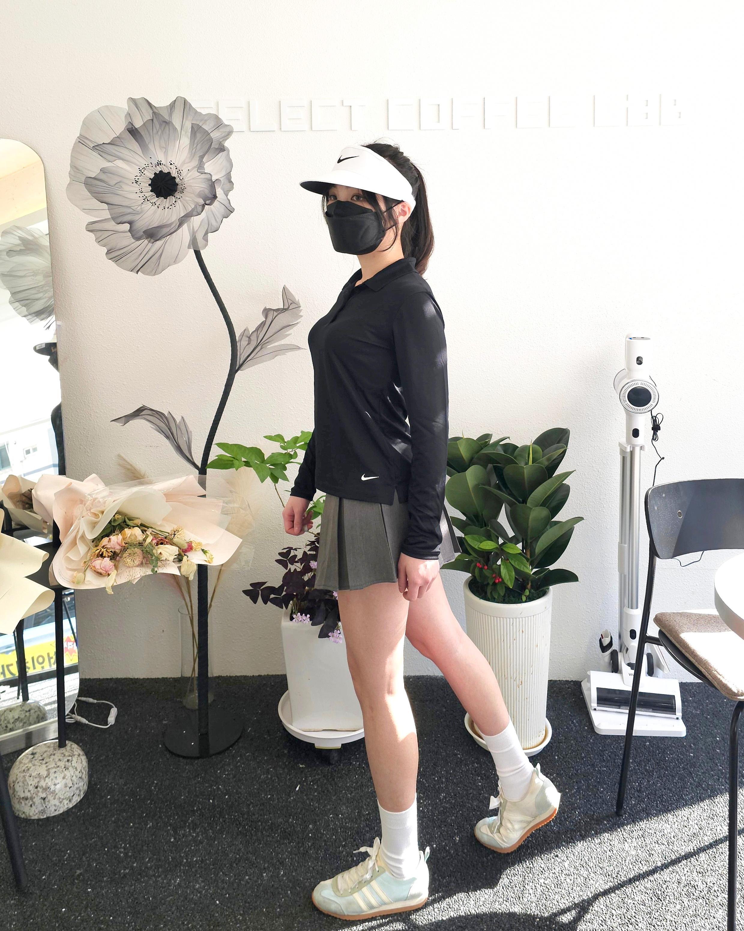나이키 여성 골프 폴로 드라이핏 긴팔 티셔츠 카라티 DH2317블랙, S 이미지 8