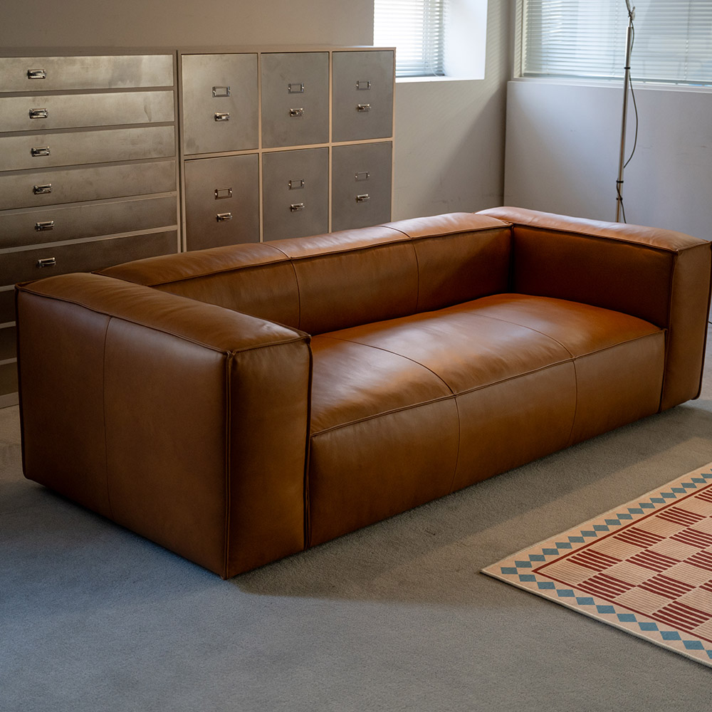 옐로우라이트 PH 28 이태리 내추럴 빈티지 모듈소파 천연면피 전체가죽