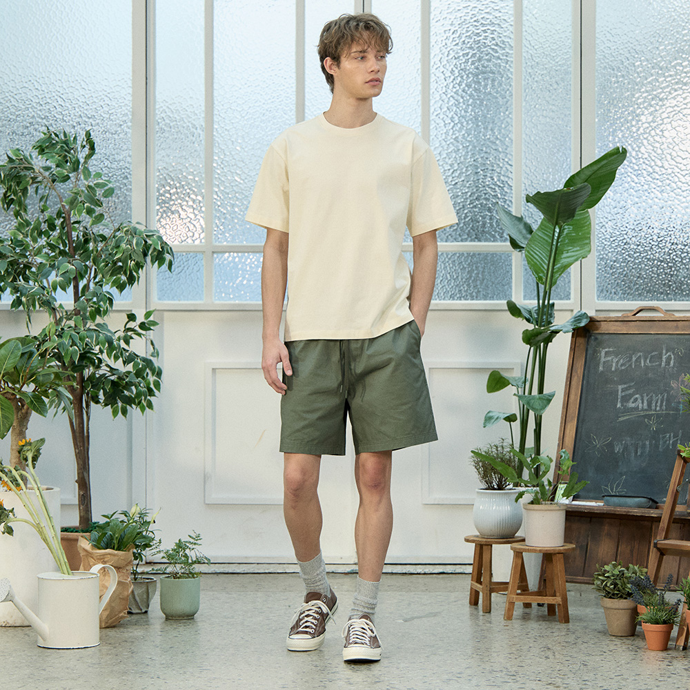 베이직하우스 2SET 면 스트링밴드 하프 숏 팬츠 - 상세 이미지 5