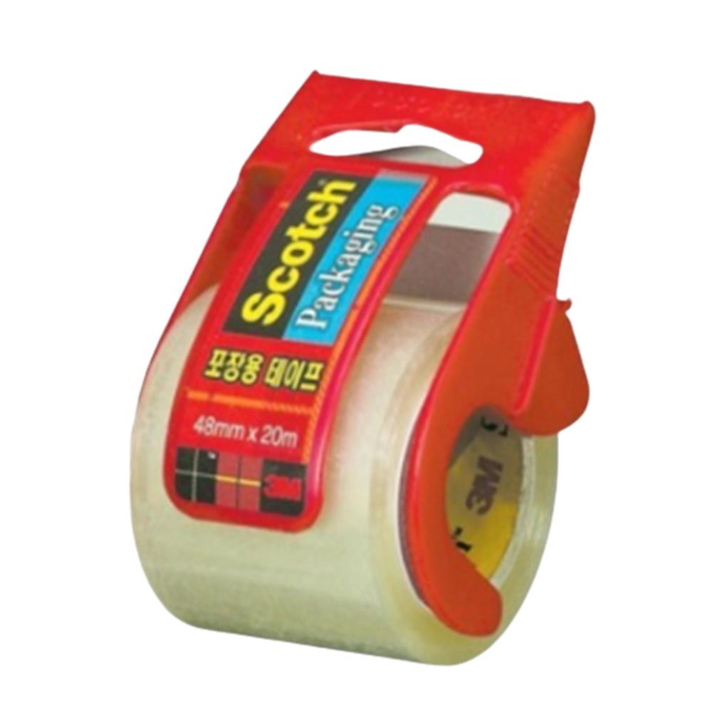 커팅기 디스펜서 장착 택배포장 투명 테이프 48mm 넓은폭 와이드 스카치테이프