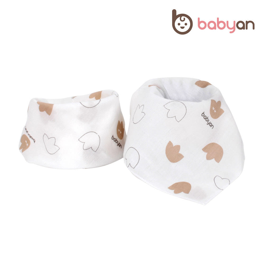 베이비앙 순면 대나무 오가닉 면 아기 유아 아동 손수건빕(똑딱이 손수건) 행키빕 5장