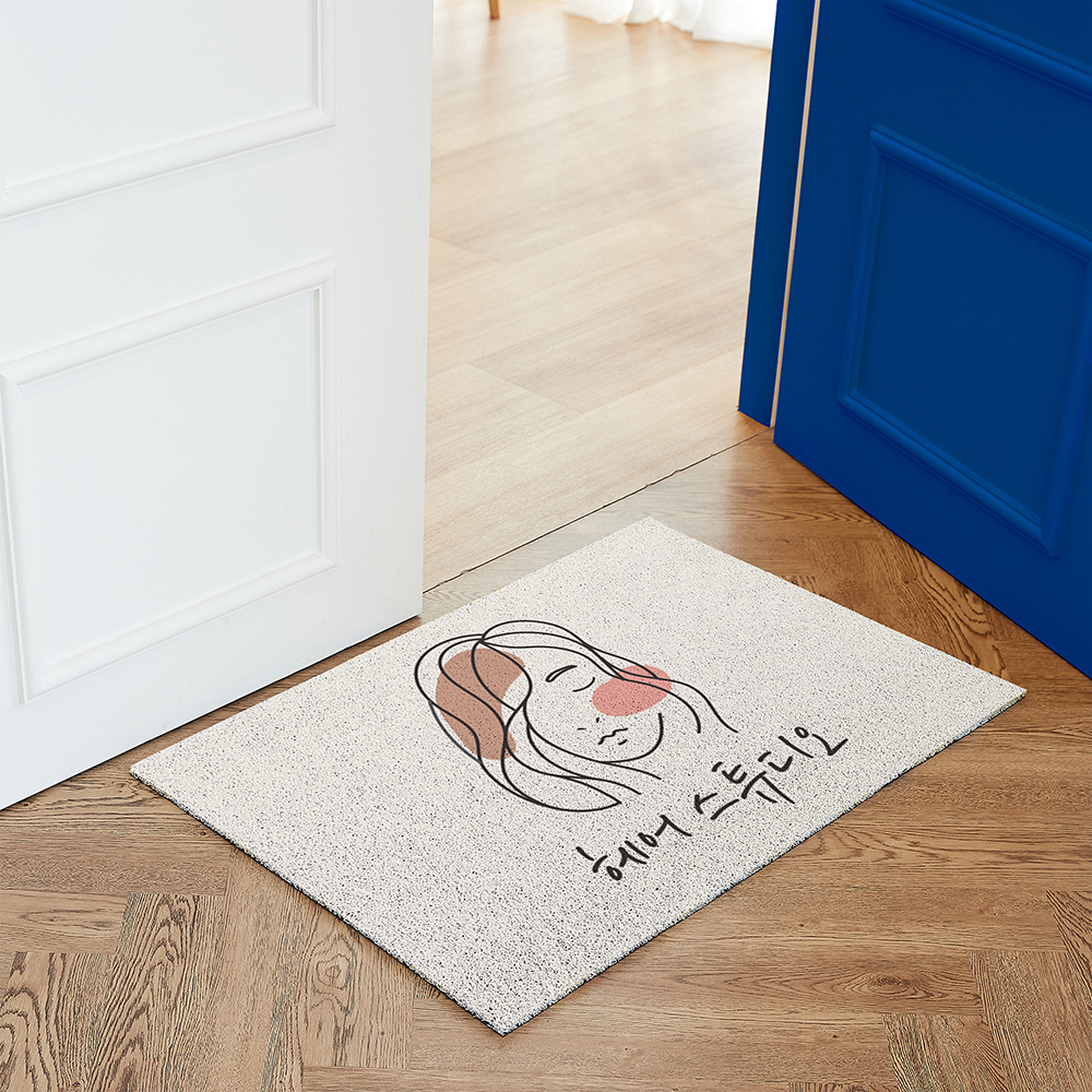 사장님매트 미용실 바버샵 헤어살롱 발매트 HS01 라라살롱 현관 코일매트 90x60cm 이미지 6