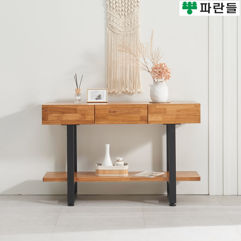 파란들가구 선반 30T참죽원목 3서랍 1200 높은 원목거실장