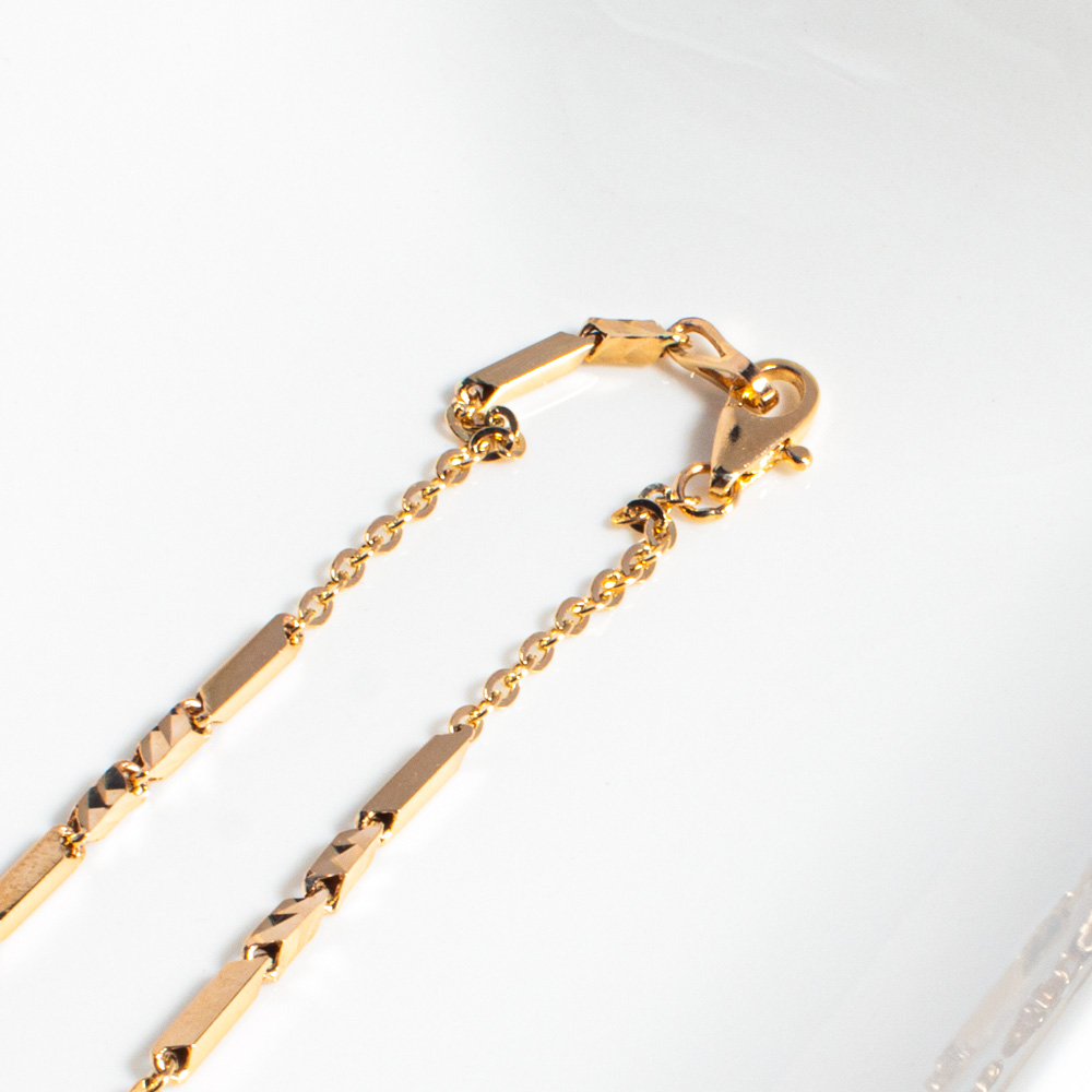 14K 18K 함마링 컷팅 포인트 대나무 반반 체인 목걸이 남자 여자 커플 (2 size) 이미지 8