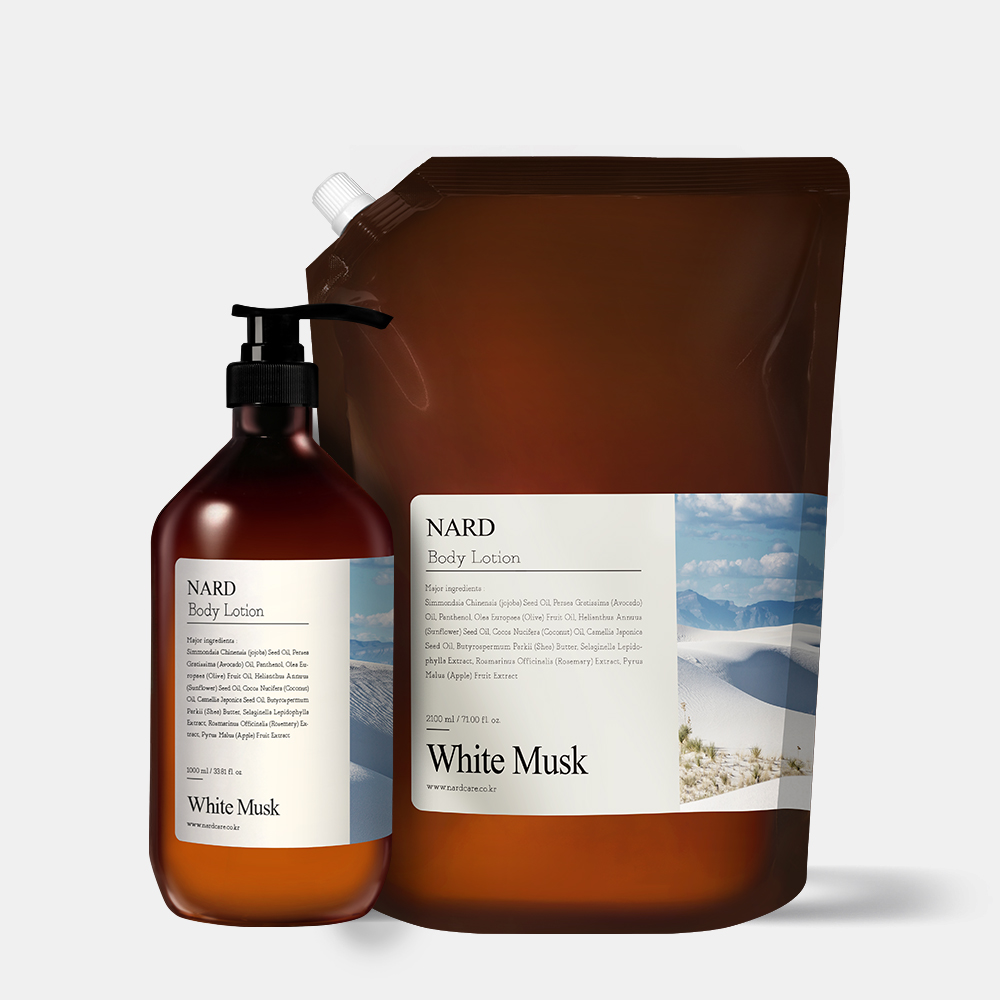 [본품&리필세트] 나드 리프레쉬 퍼퓸드 바디로션 화이트머스크 향 1L+2.1L 제품 이미지