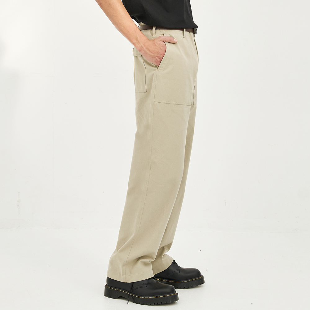 베이직 세미와이드핏 아웃포켓 치노 바지 LXPT2101 - 상품 이미지