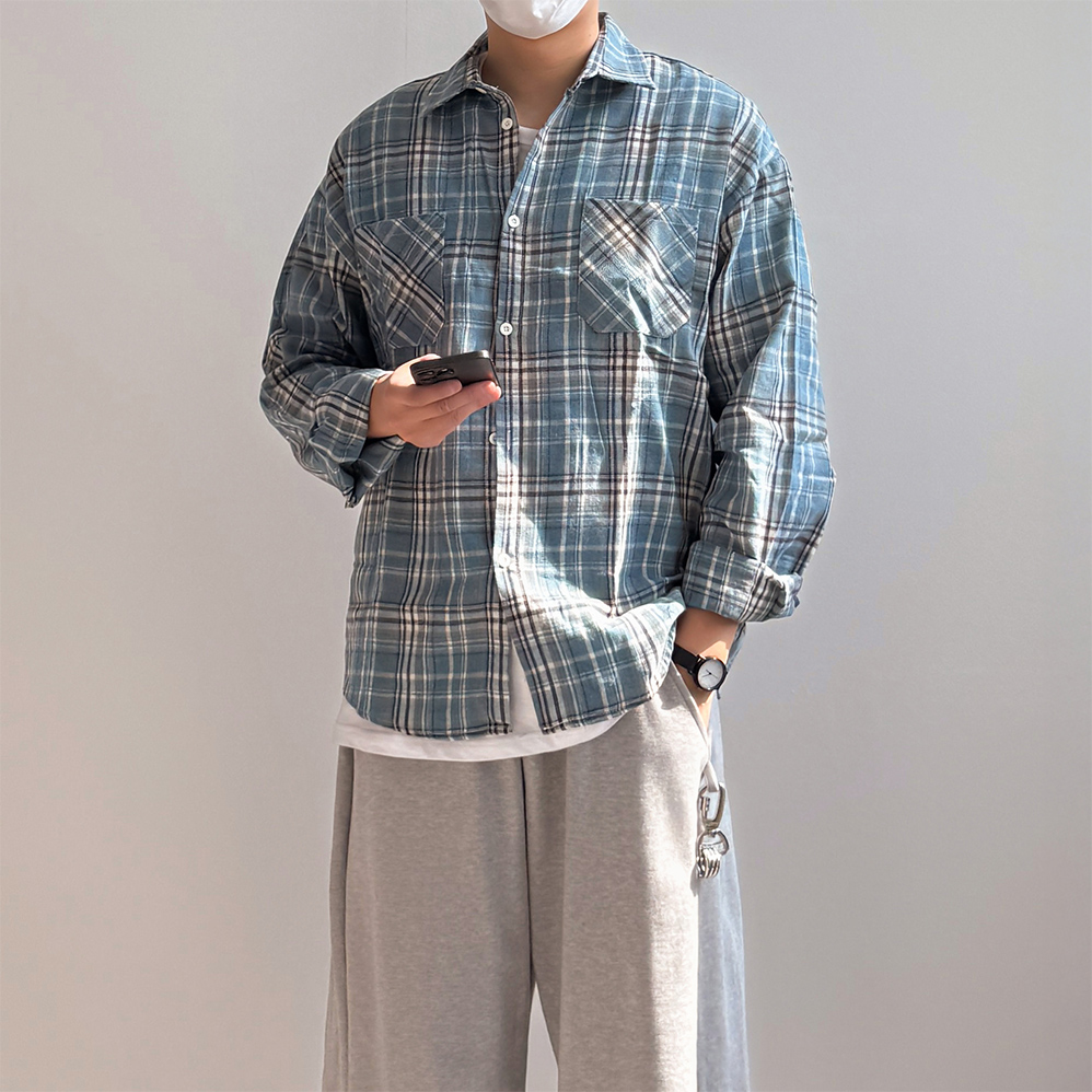 남자체크남방 남자봄남방 - 상세 이미지 5