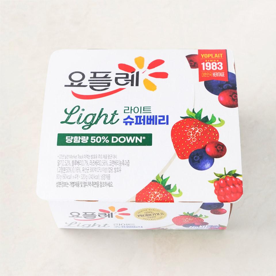 메가마트 빙그레 요플레 라이트 슈퍼베리 80gx4개 - 상품 이미지