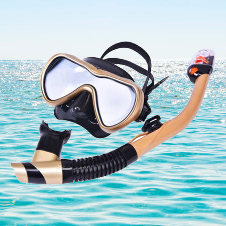아로마 물놀이 스노클링 골드 수영용품 스노클 마스크