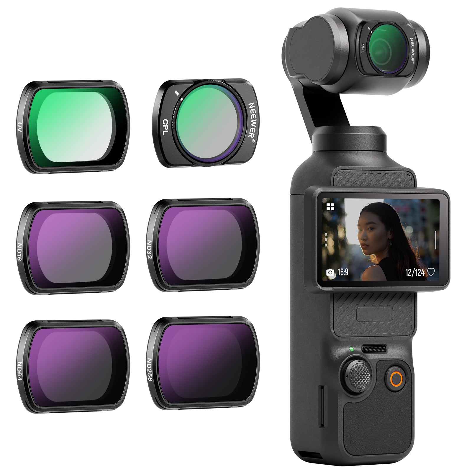NEEWER 니워 FL-P6 DJI 오즈모 포켓3 전용 마그네틱 ND/CPL/UV 필터 6종 세트 - 상품 이미지