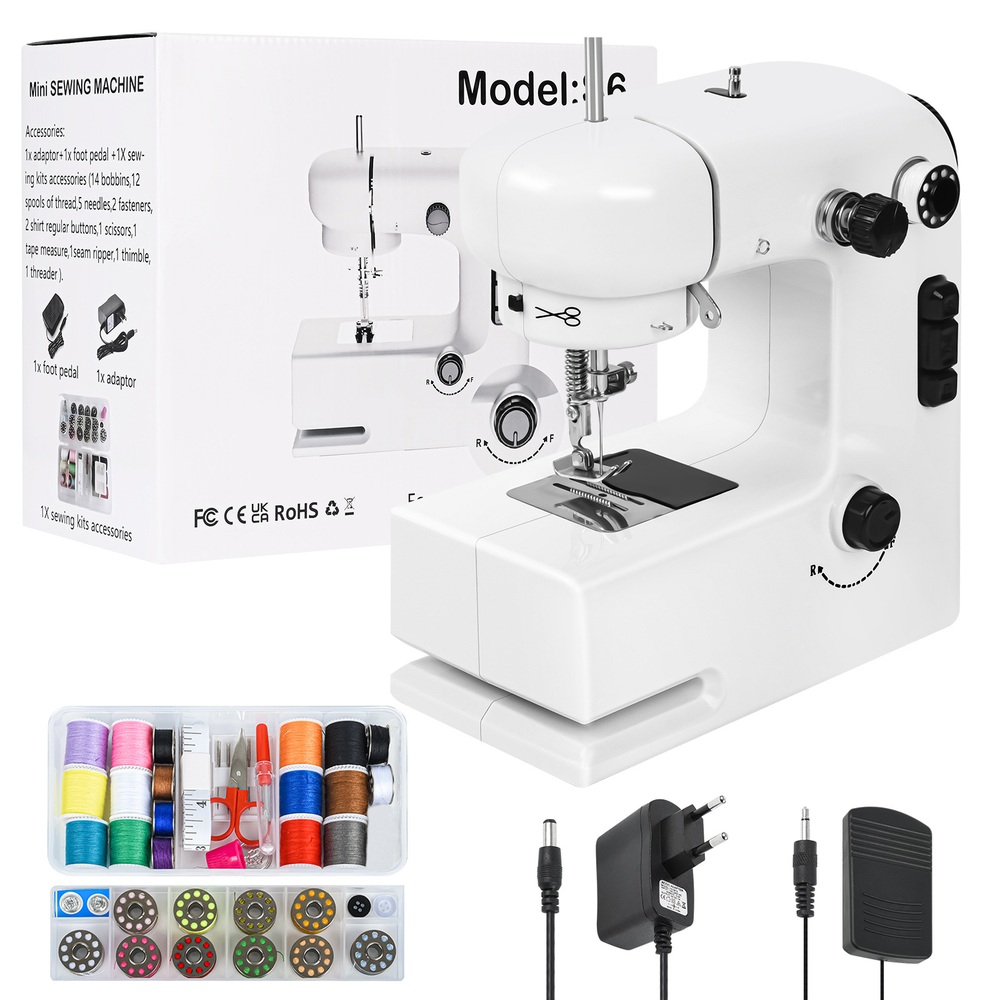 Model 미니 재봉틀 다용도 핸드헬드 휴대용 전기 재봉틀 2단 속도조절 가정용