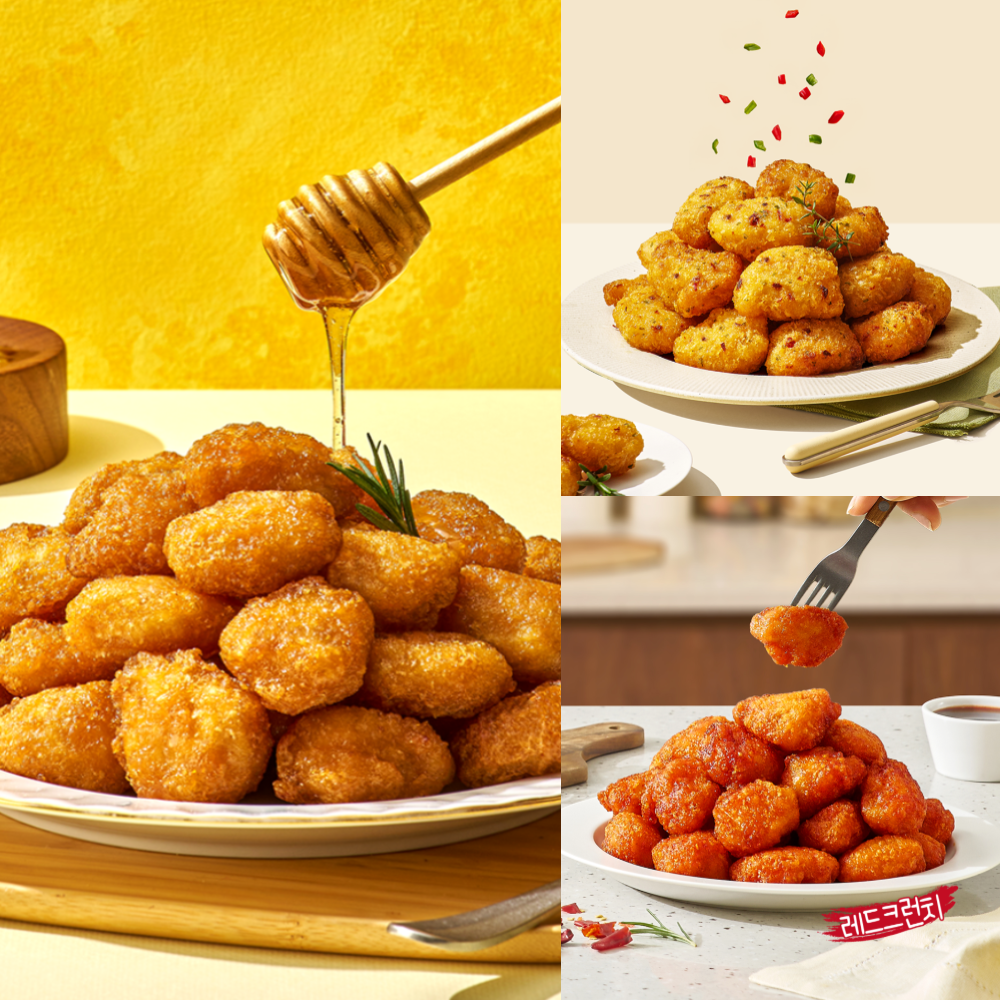 참프레  순살킥 허니글레이즈/고추크리미/레드크런치 340g 각 1봉