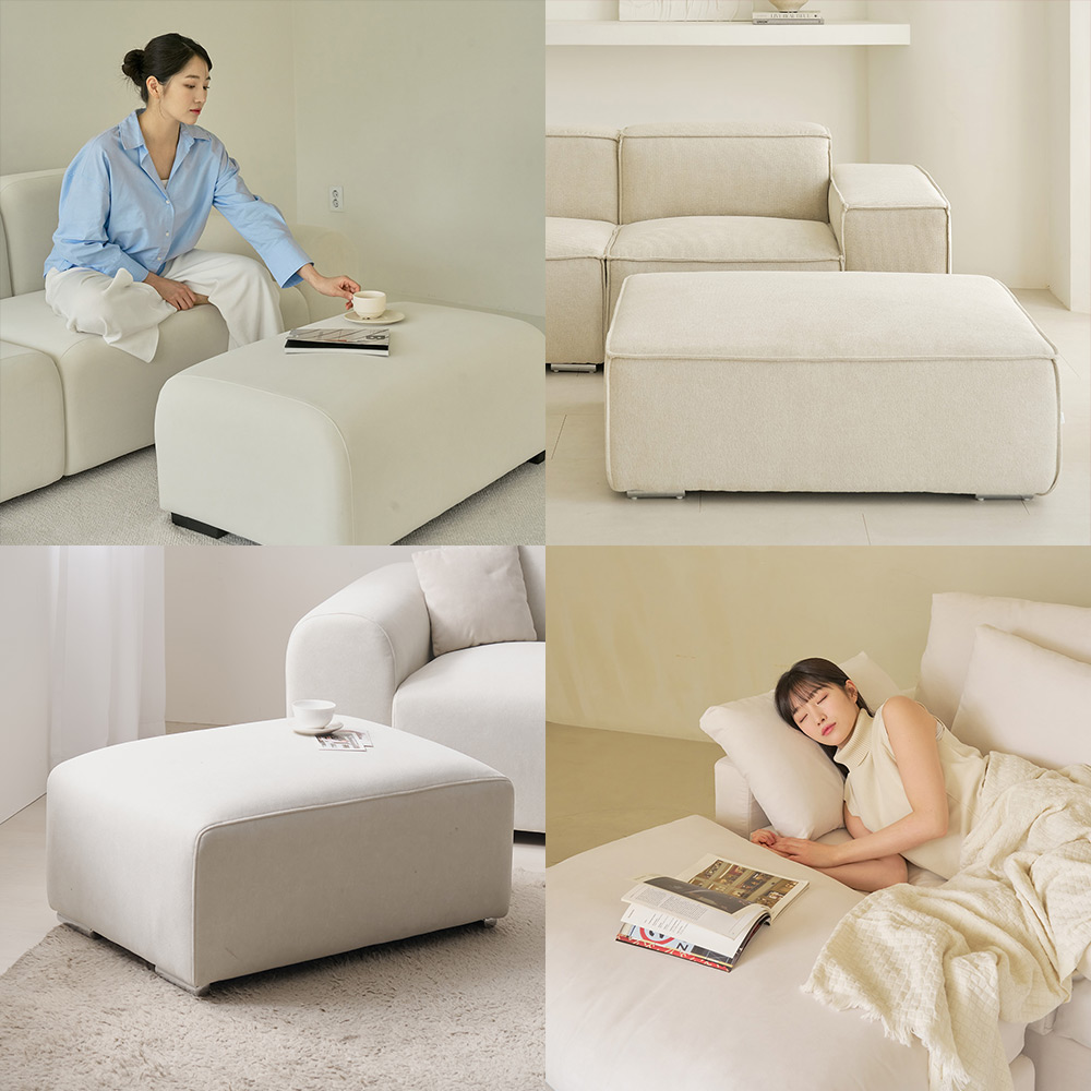 [한정수량특가] 제이픽스 패브릭 소파 보조스툴  화장대 의자