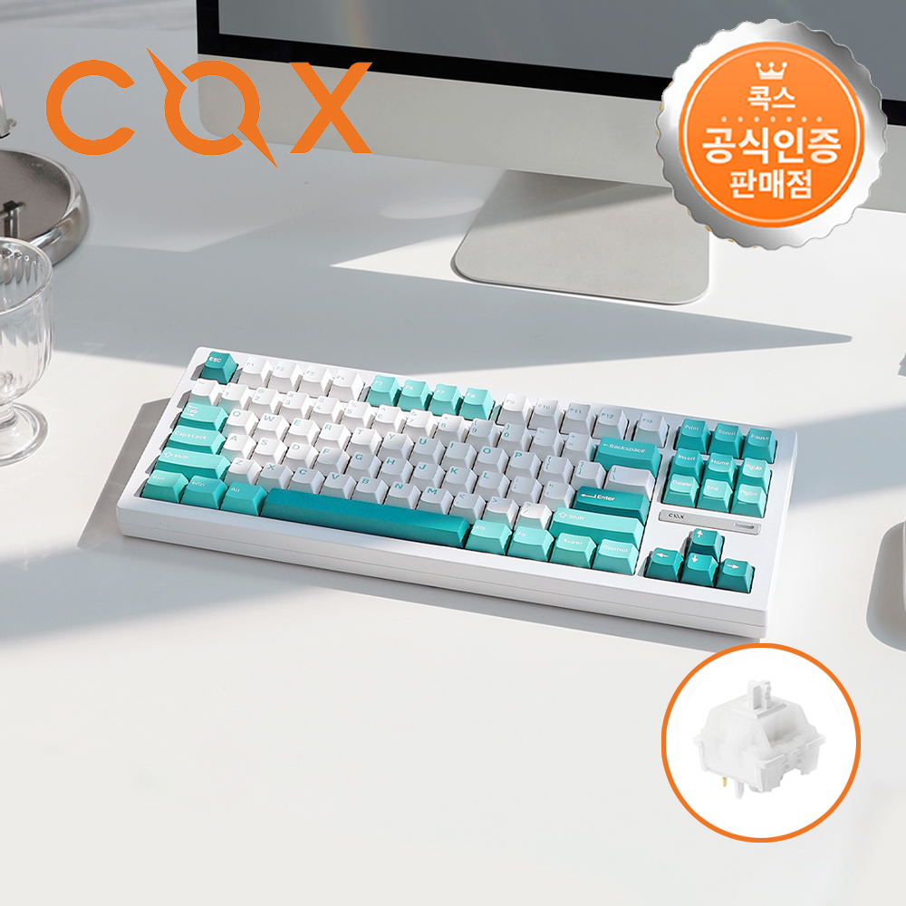 콕스 CK88 유무선 카일 리니어 딥씨축 기계식키보드 민트화이트, babywhite, 43g - 메인 이미지