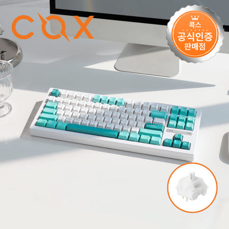 COX 콕스 CK88 유무선 카일 리니어 딥씨축 기계식키보드 민트화이트, babywhite, 43g