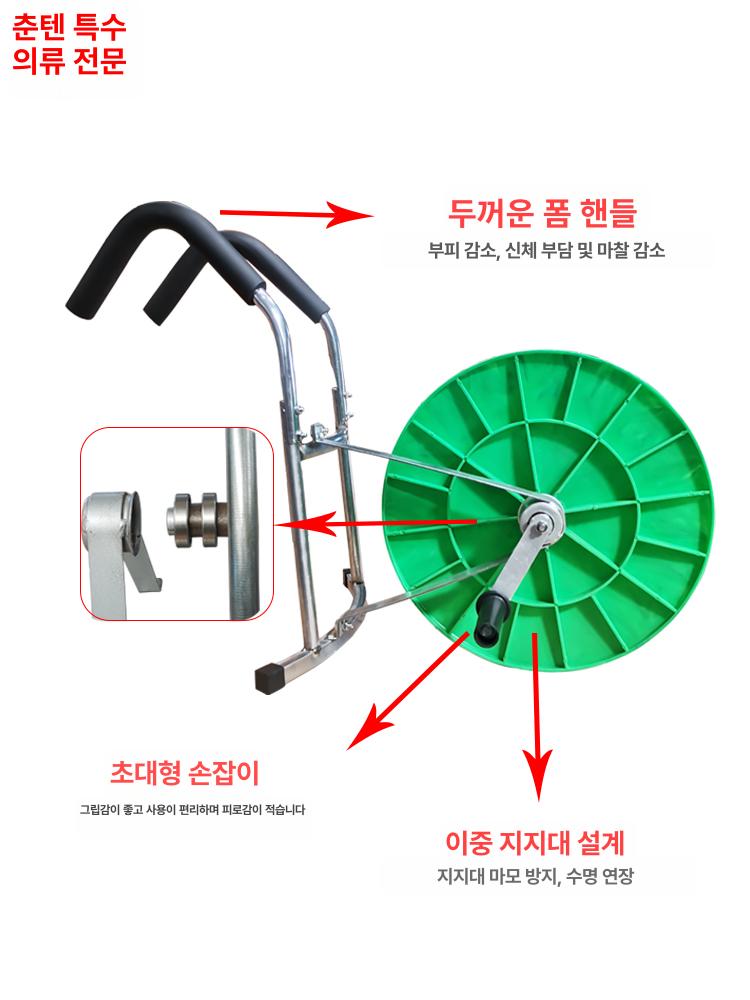 농업용 호스릴 롤러 리와인더 정리기 물호스 리본 테이프 1-8인치 사용 신형 초록판 : 노마드동