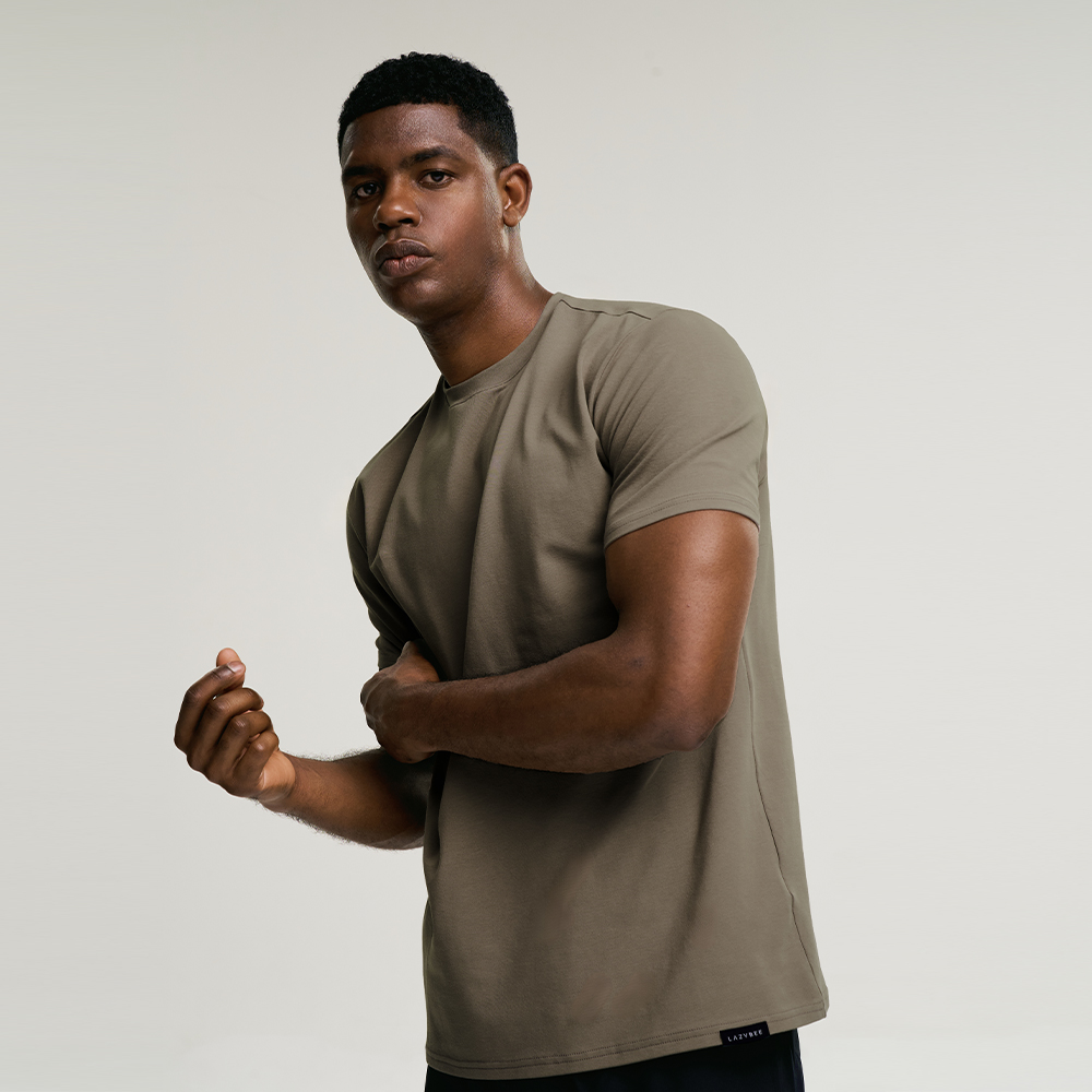 남자 프레시 코튼 머슬핏 기능성반팔 트레이닝복 짐웨어 러닝복 헬스복 반팔 샌드