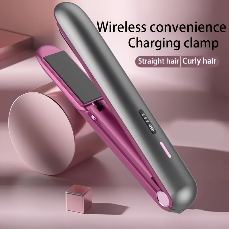 2-in-1 세라믹 무선 고데기 휴대용 여행용 3단 온도조절 빠른 가열