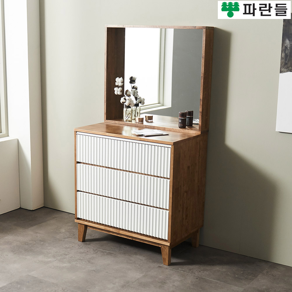 파란들가구 템바보드 고무나무원목 800 서랍화장대세트 - 상세 이미지 2