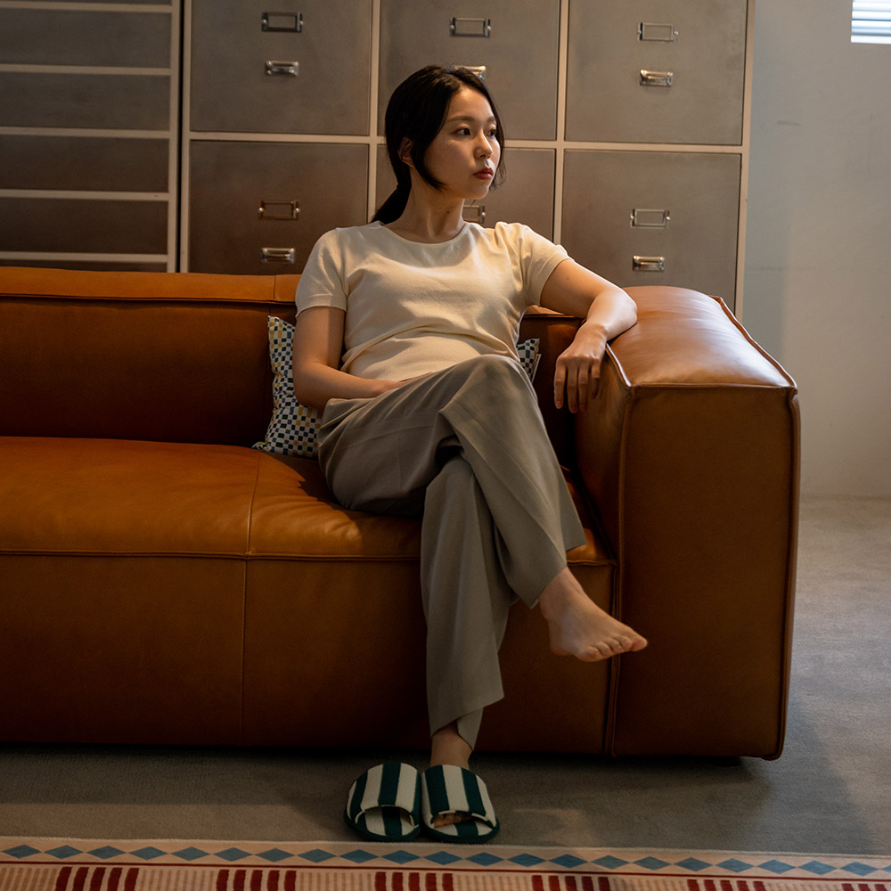 옐로우라이트 PH 28 이태리 내추럴 빈티지 모듈소파 천연면피 전체가죽