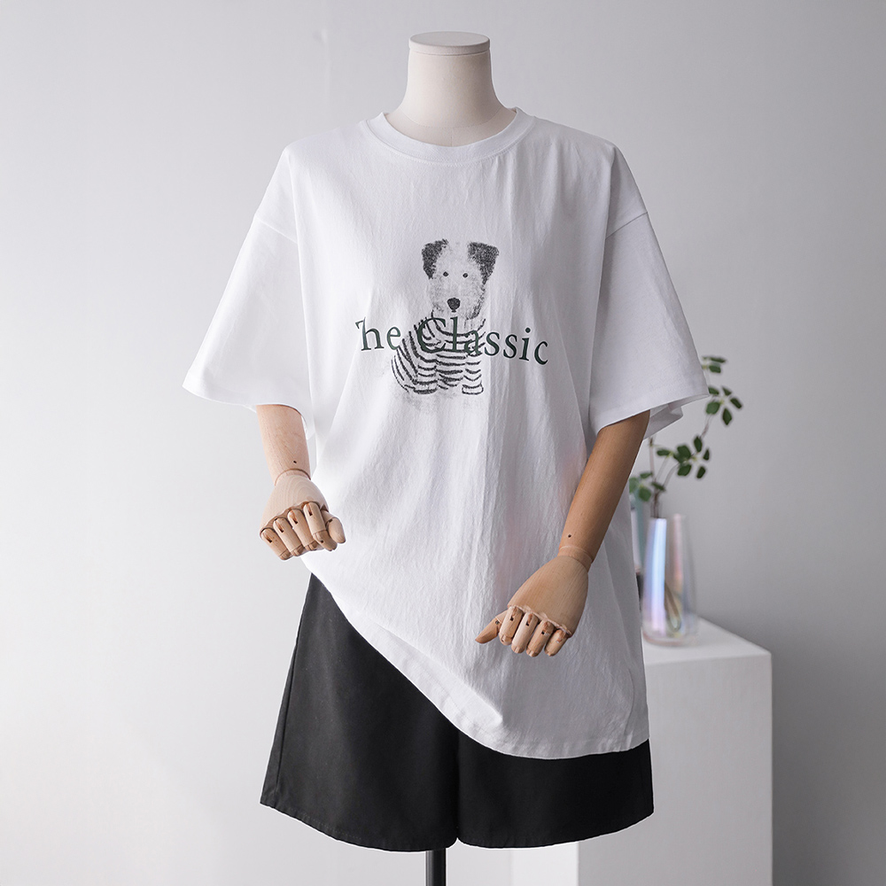 클퍼피 박시핏 프린팅 레터링 반팔 티셔츠 - 상품 이미지
