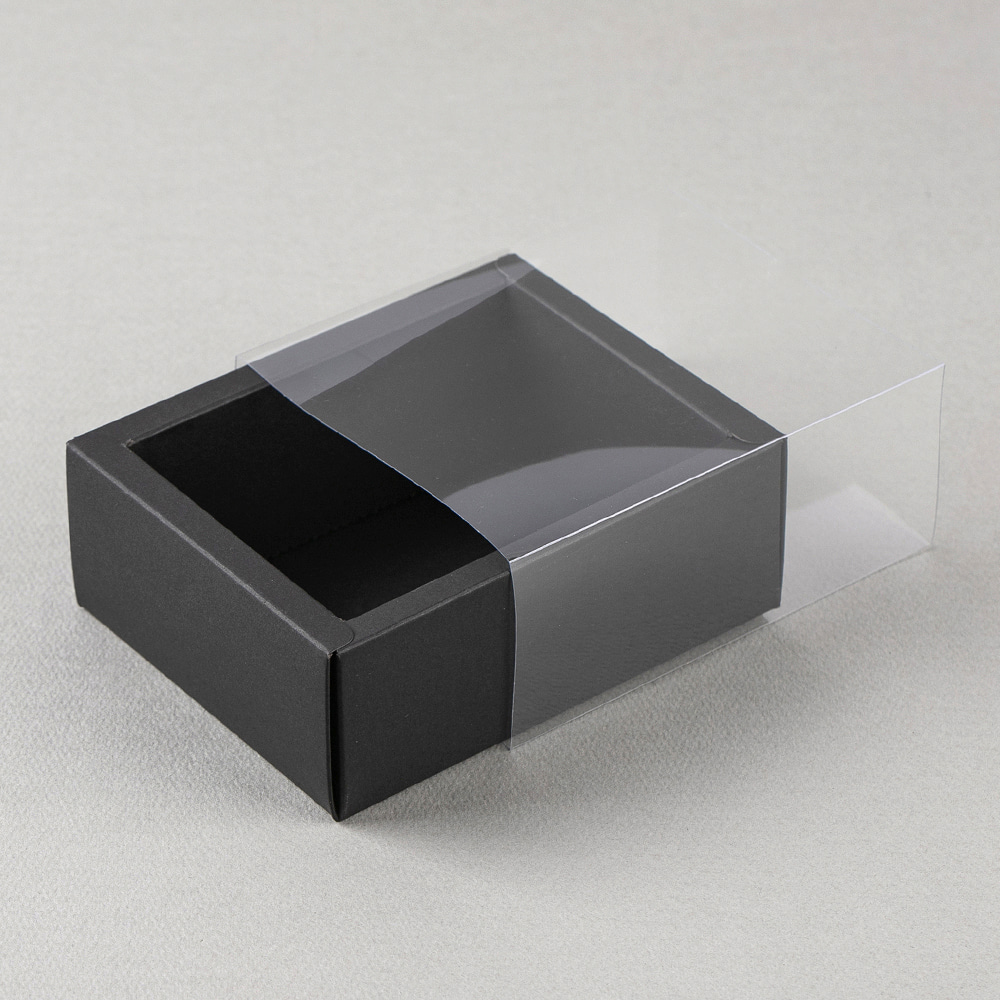 S0 투명 PVC 슬라이드상자 블랙 8x8x3 서랍형 슬리브 박스 - 상세 이미지 2