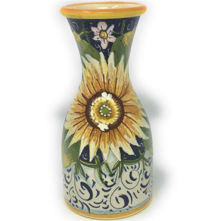 [해외]세라믹헤 다르테 파리니 - 이탈리아 도자기 예술 도자기 꽃병 - 이탈리아 토스카나 피렌체에서 만든 피처 갤 0,132 비노 바인 핸드 페인팅 해바라기