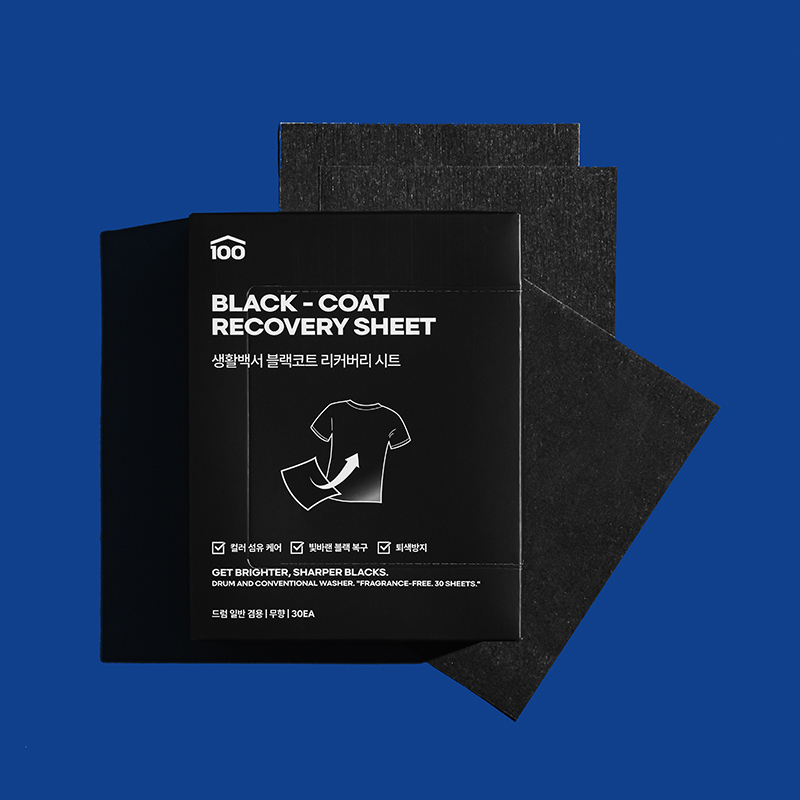 생활백서 블랙 리커버리 시트세제 검은옷세제 30매