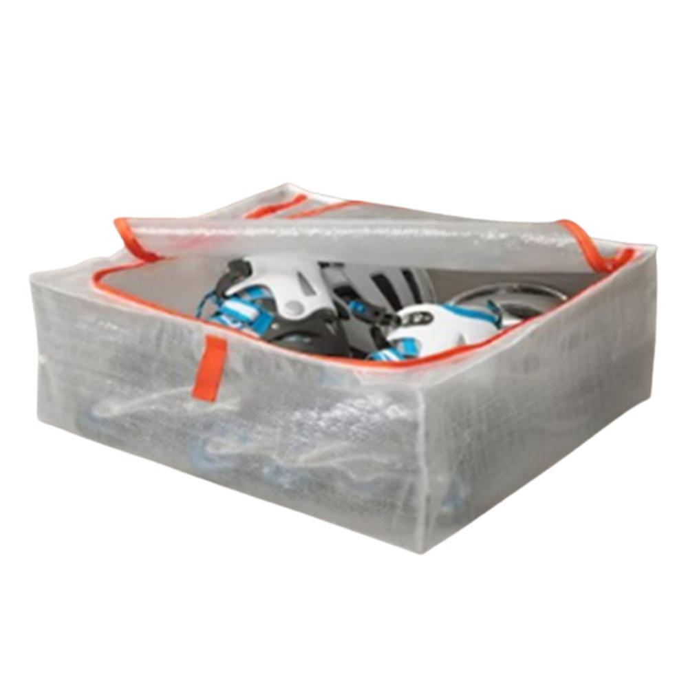반투명 화이트 패브릭 라이프박스 침구 스토리지백 이불 리빙박스 옷보관용 천가방 55x49
