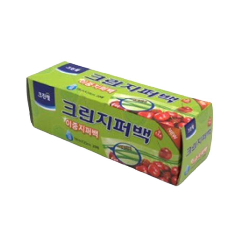 가정용 주방 소형 지퍼백 18x20cm 위생 이중잠금 지퍼백 20매