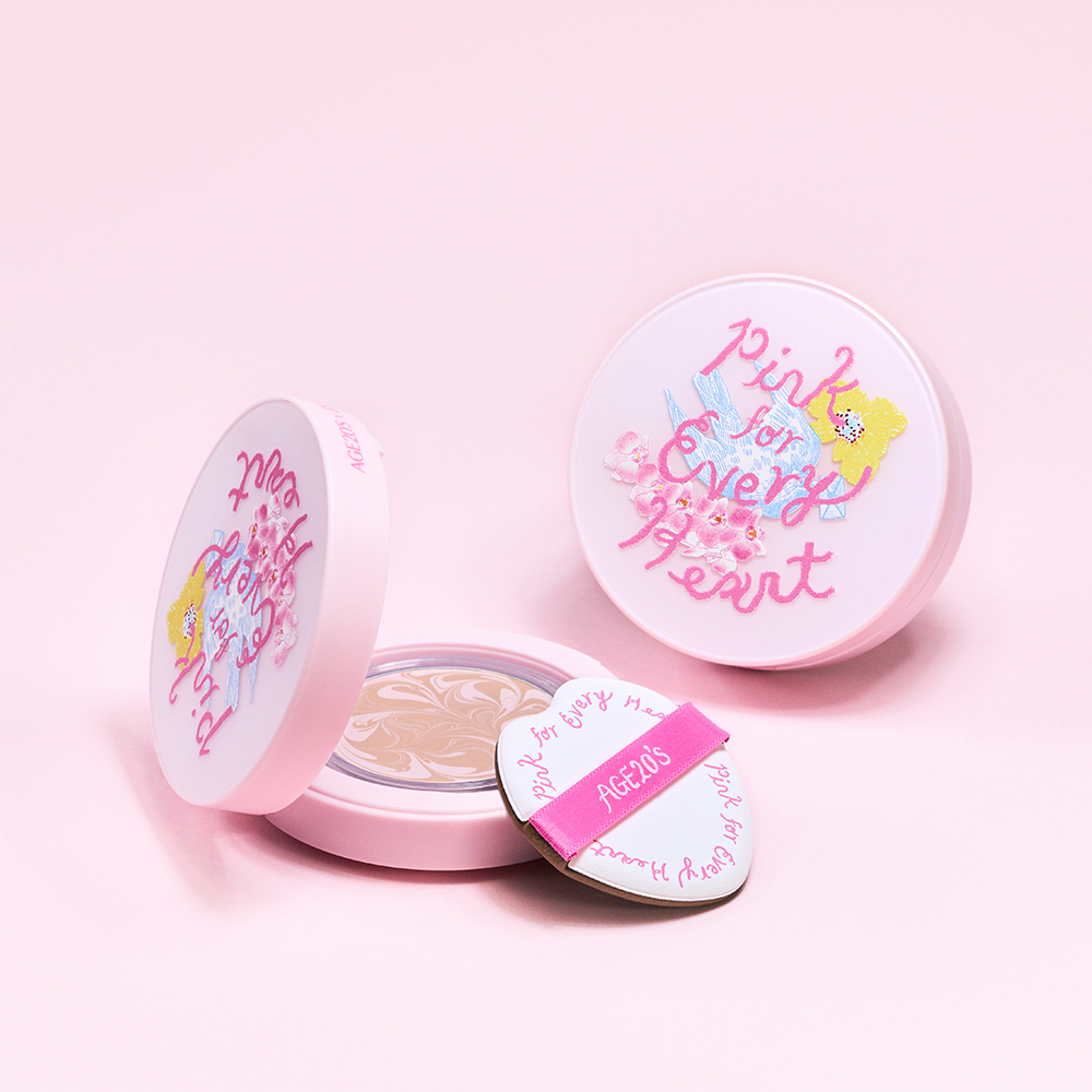 에이지투웨니스 핑크 포 에브리 하트 디오리진 에센스 팩트 핑크 라떼 본품12.5g (SPF50)+립밤 3.5g (SPF15) 2종 세트 (+쇼핑백) 이미지 3
