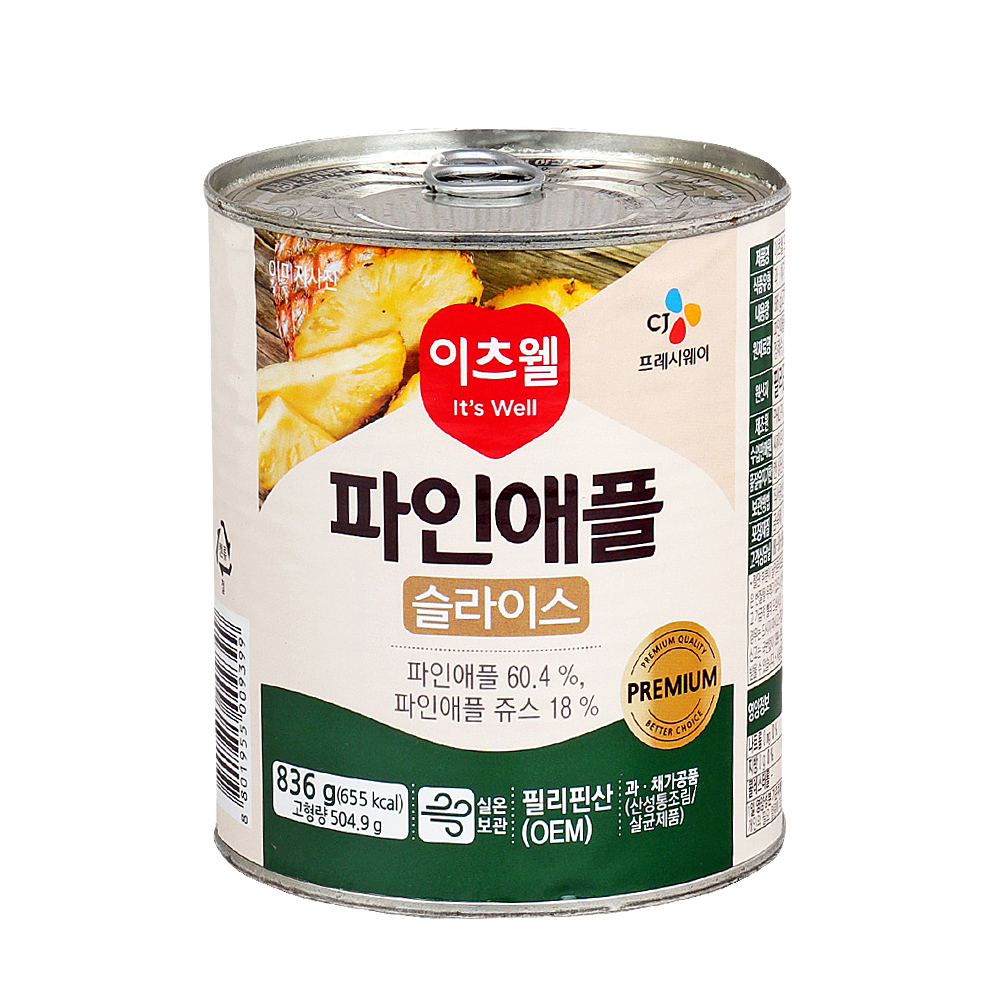 이츠웰 프리미엄 파인애플 슬라이스 836g /Philpack _박스단위출고 : 데이올푸드