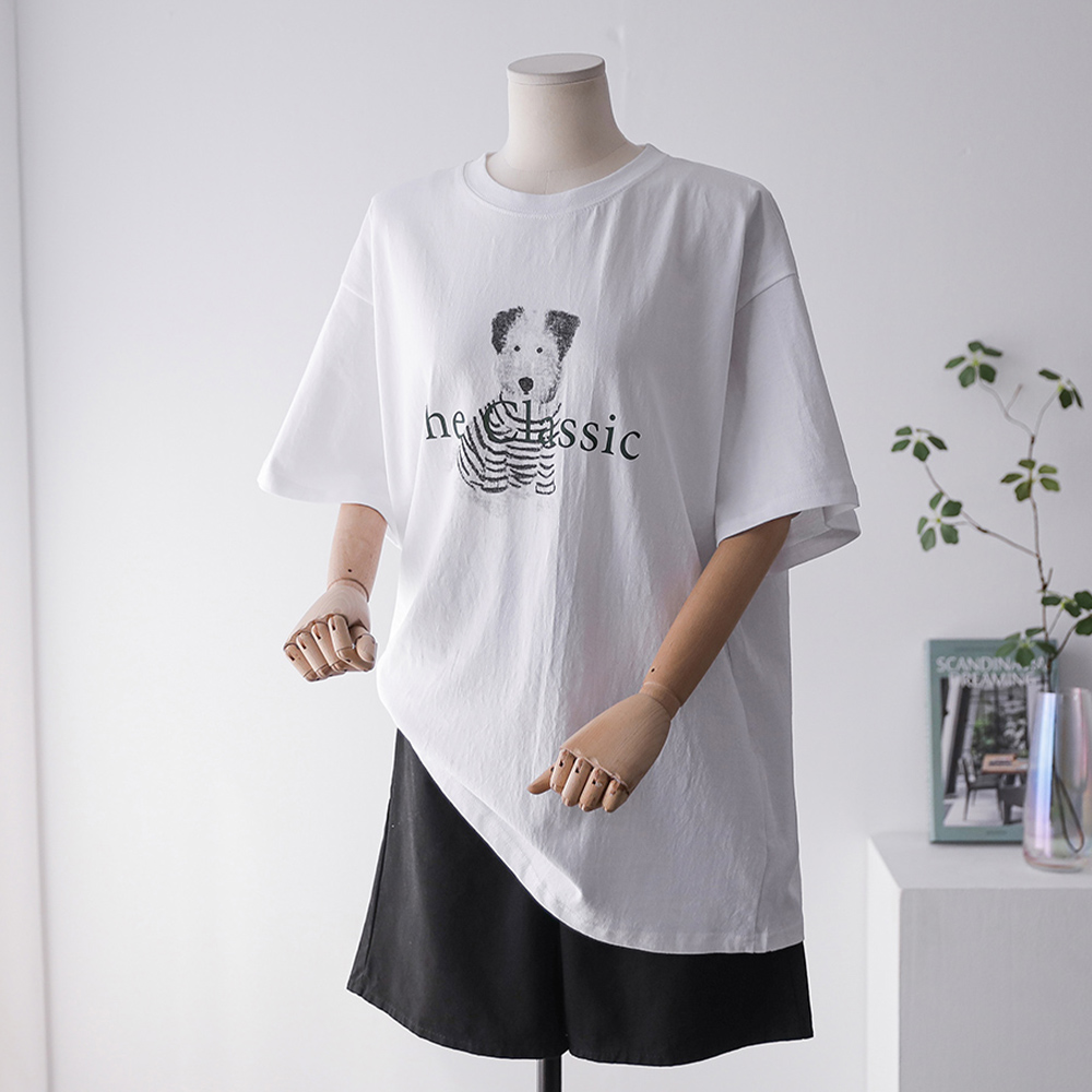 클퍼피 박시핏 프린팅 레터링 반팔 티셔츠 - 상세 이미지 3