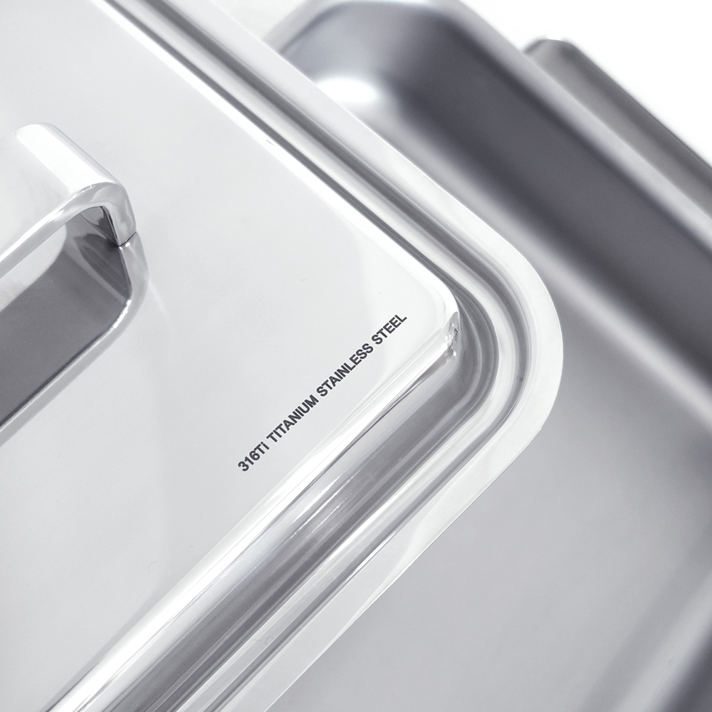 AMT 프로 사각 그리들 팬 316Ti 스텐 통5중 뚜껑 포함(유광)