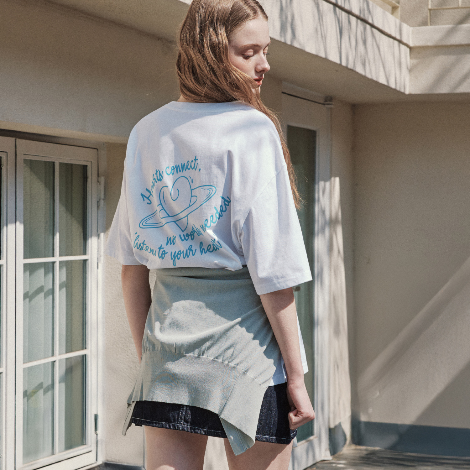 [제로스트릿] 하트 스페이스 반팔 티셔츠 HEART SPACE SHORT SLEEVE T-SHIRT / WHITE