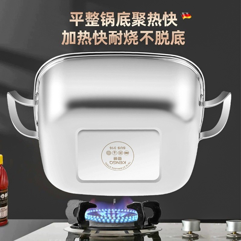 스텐 사각찜기 스티머 찜솥 냄비 대형 대게 생선 만두 1단 30cm - 상세 이미지 4