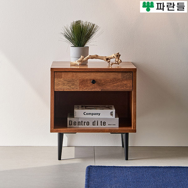 파란들가구 18T 멀바우원목 450 원목협탁 침실협탁 서랍장 - 메인 이미지