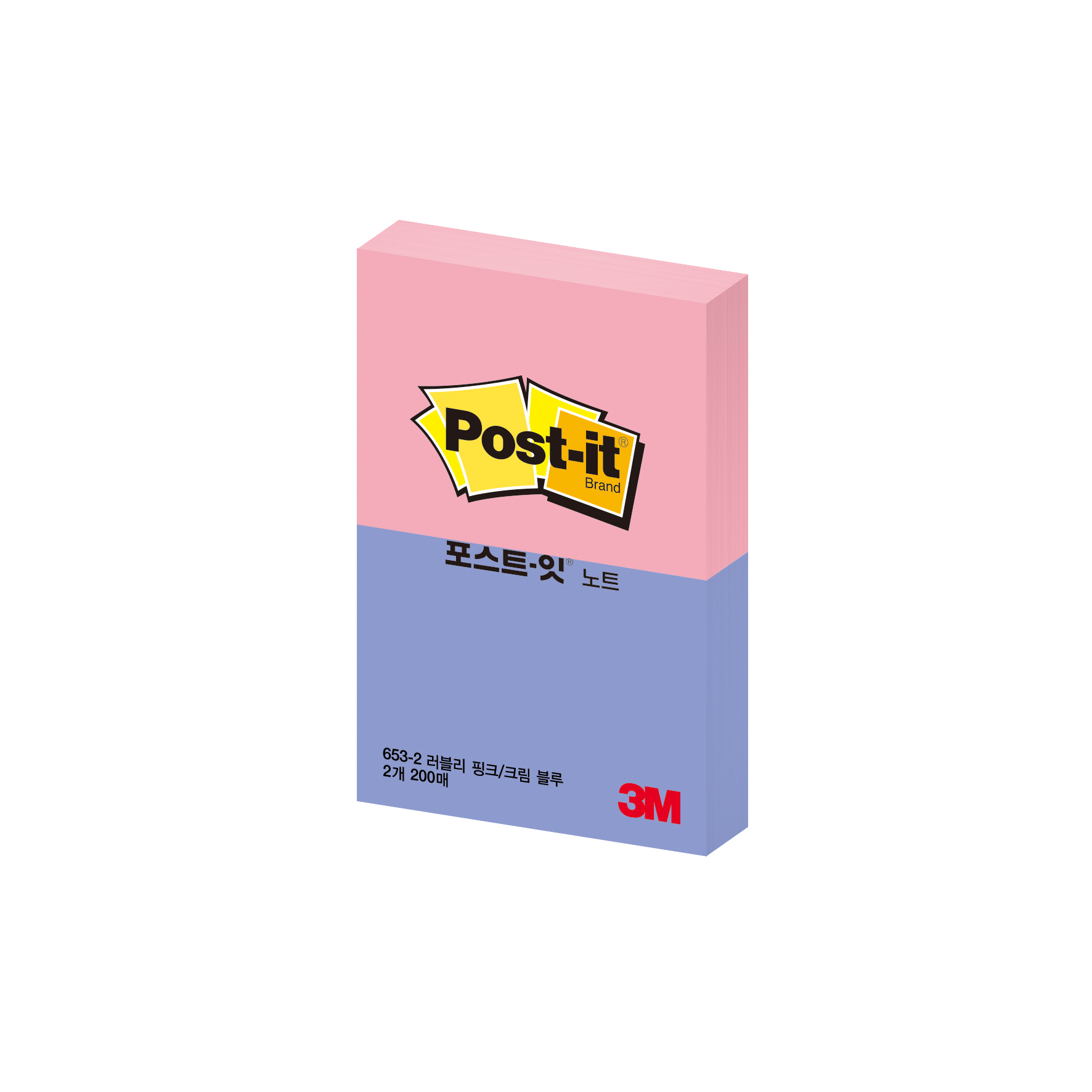 3M 포스트잇 653-2 100매(X2패드) 30개입 - 상품 이미지