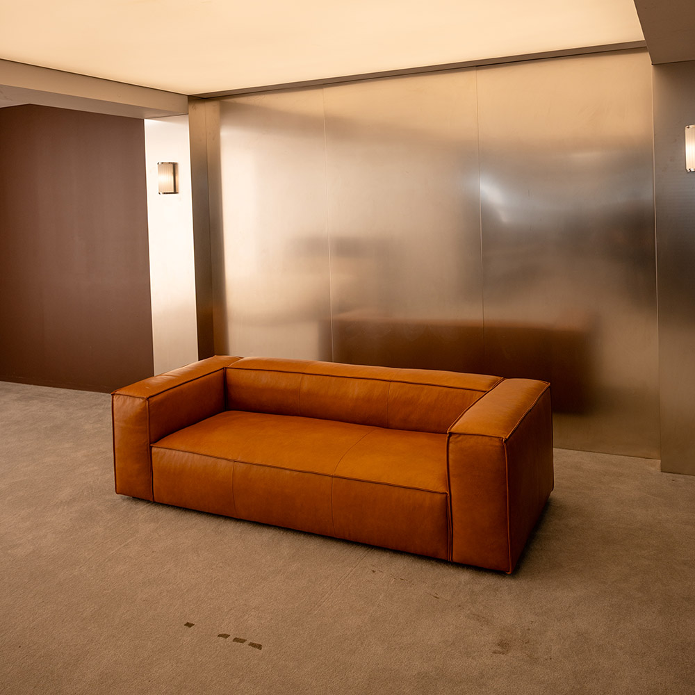 옐로우라이트 PH 28 이태리 내추럴 빈티지 모듈소파 천연면피 전체가죽