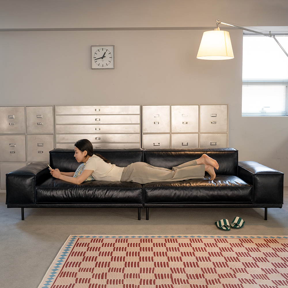 옐로우라이트 PH 27 이태리 내추럴 통가죽 천연면피 전체가죽 모듈소파 A+A기본형