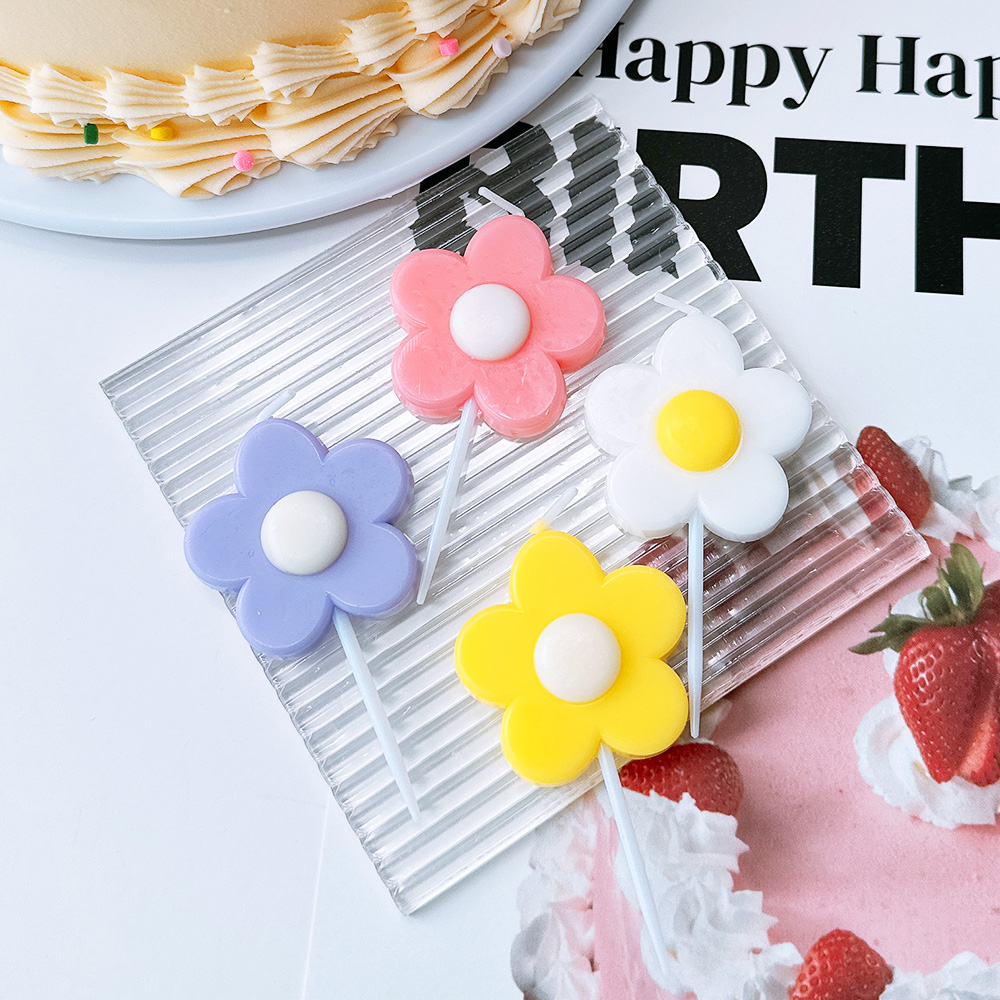 데이지 캔들 4개입 데코레이션 케이크 이벤트 축하 특이한 생일초 - 상세 이미지 2