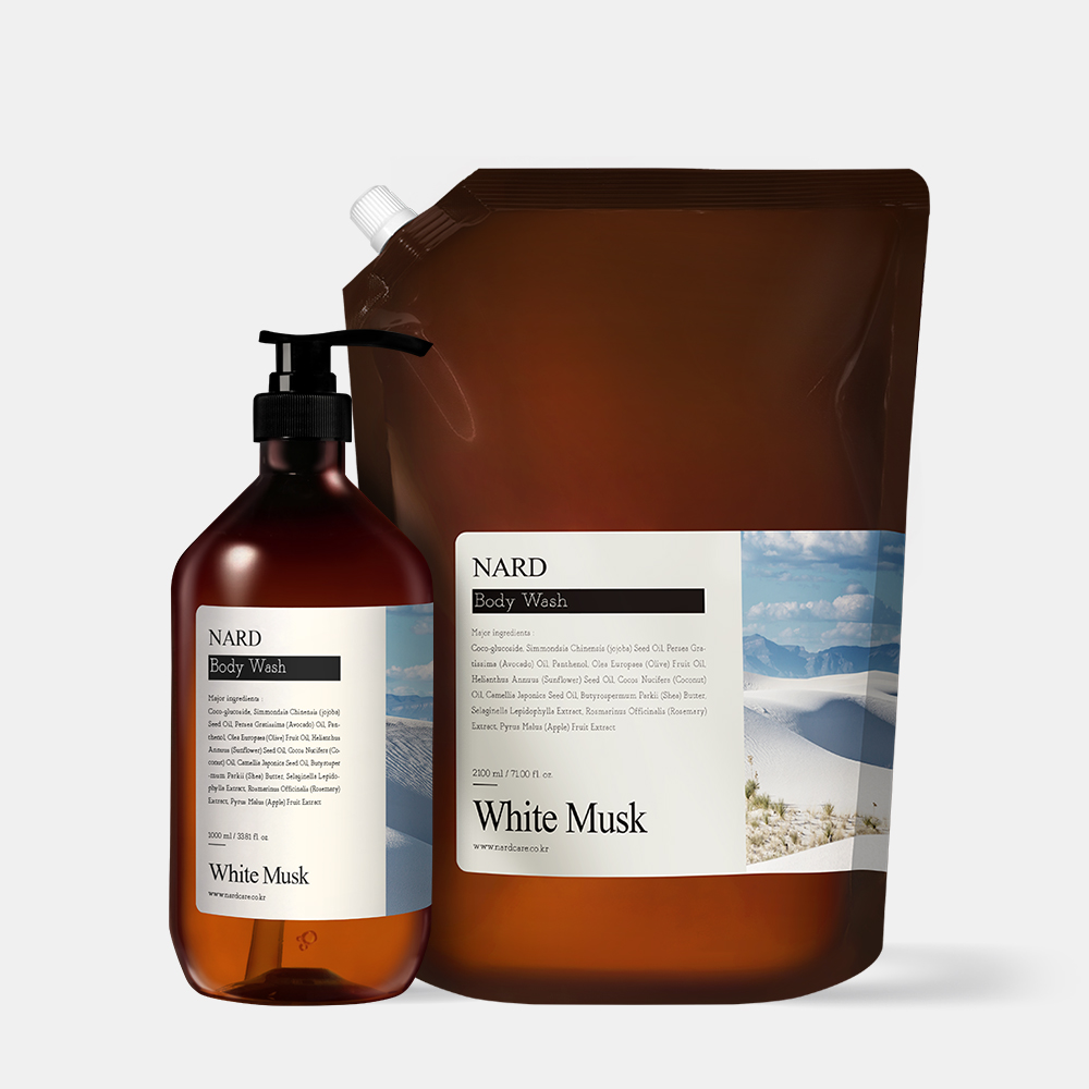 [본품&리필세트] 나드 리프레쉬 퍼퓸드 바디워시 화이트머스크 향 1L+2.1L