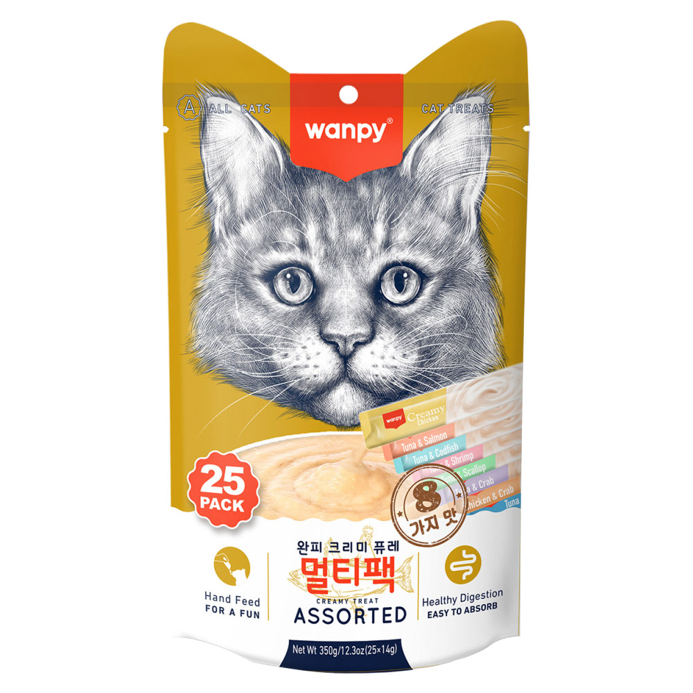완피 크리미 퓨레 고양이 츄르 콤보, 14g, 25개