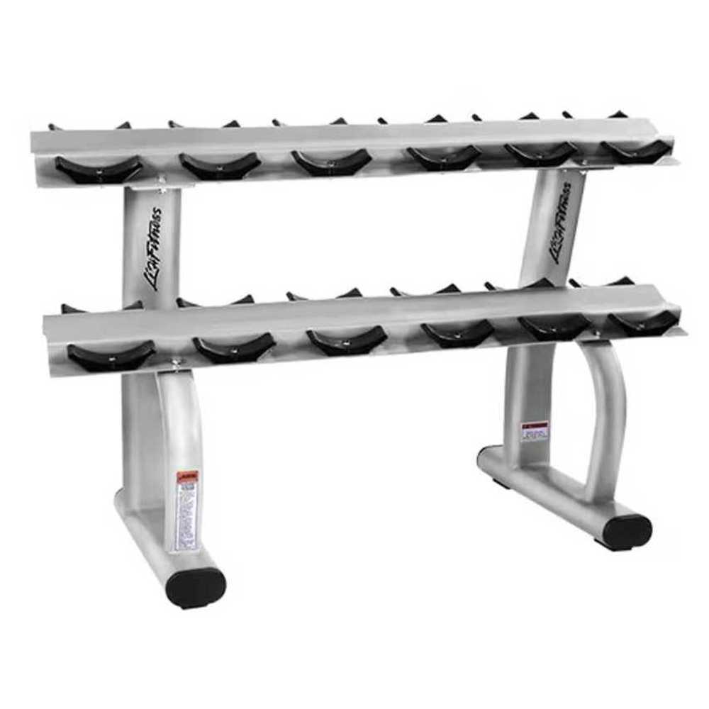 덤벨랙 아령 정리대 스탠드 보관 거치대 헬스장 선반 2단 6쌍 - 상품 이미지