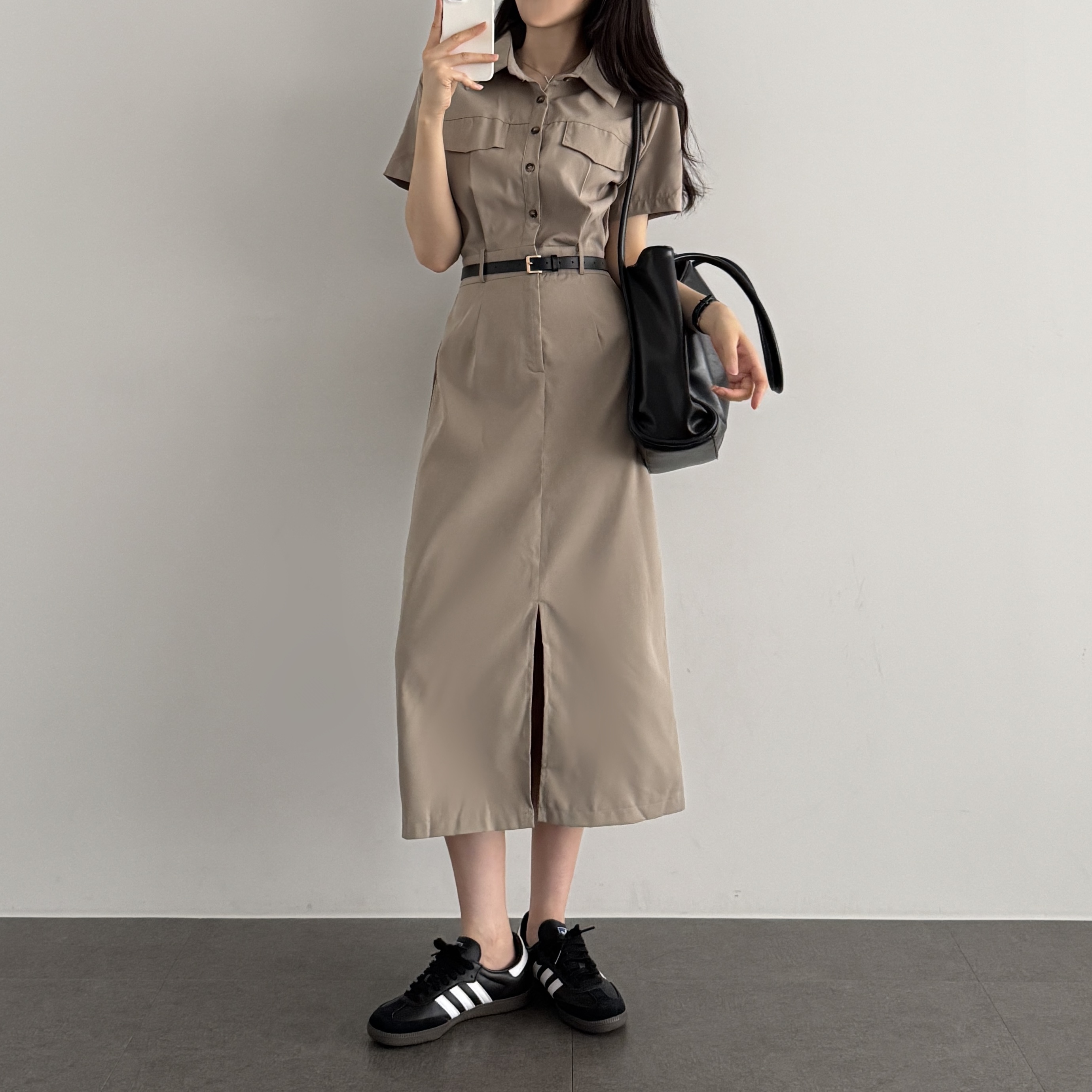 여름 원피스 결혼식 하객룩 시밀러룩 하객 원피스 롱, 브라운, FREE(One size)