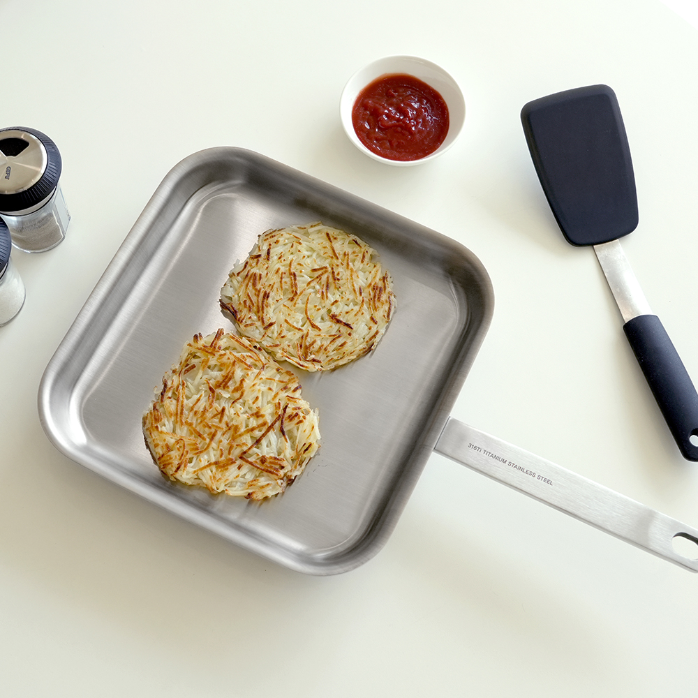 AMT 프로 24cm 정사각 베스트 팬 316Ti 스텐 통5중