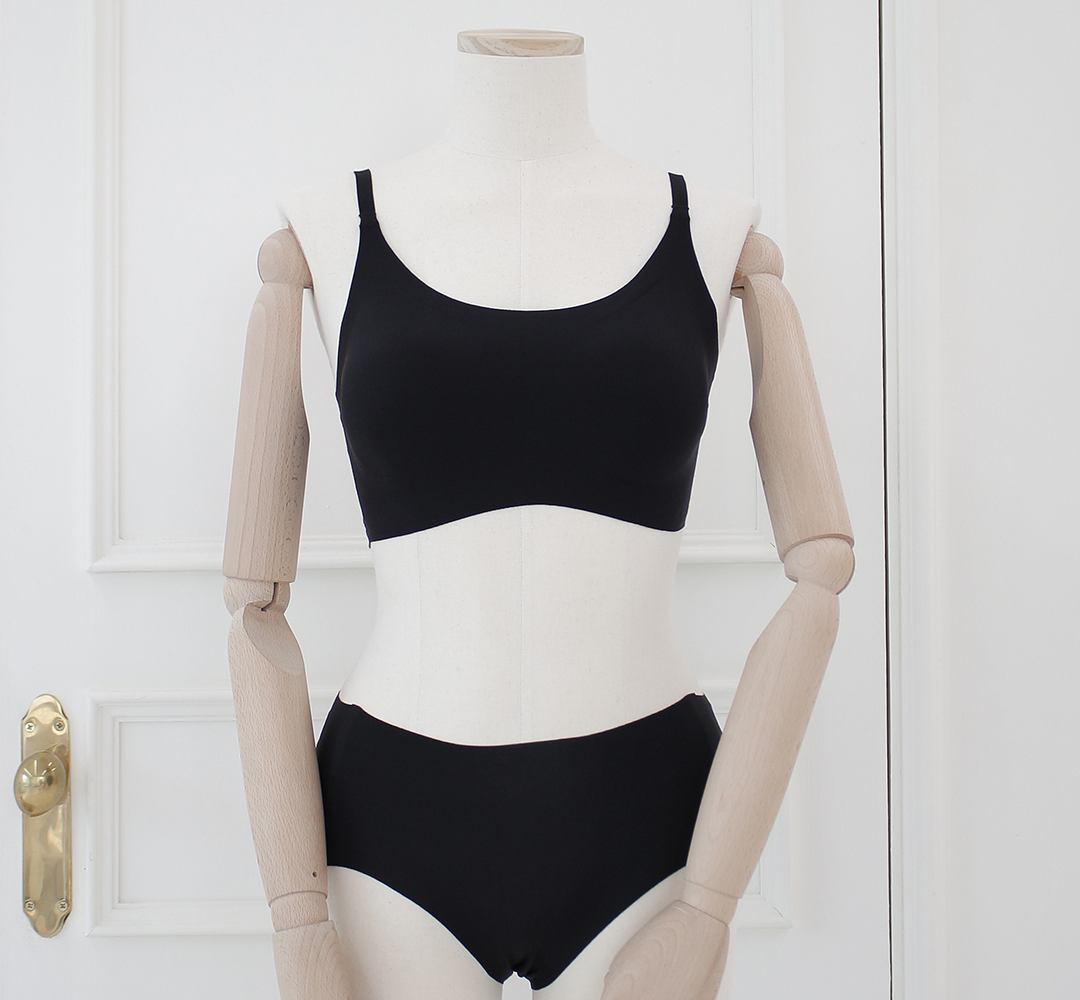 [2pack] 듀오 심리스브라 얇은 어깨끈 편안한 패드일체형 노와이어 브라 2매입 대표 이미지