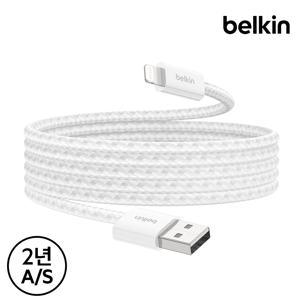벨킨 브레이디드 C to 라이트닝 아이폰 충전 케이블 1.5M CAA017qc 아이폰14 13 12 에어팟