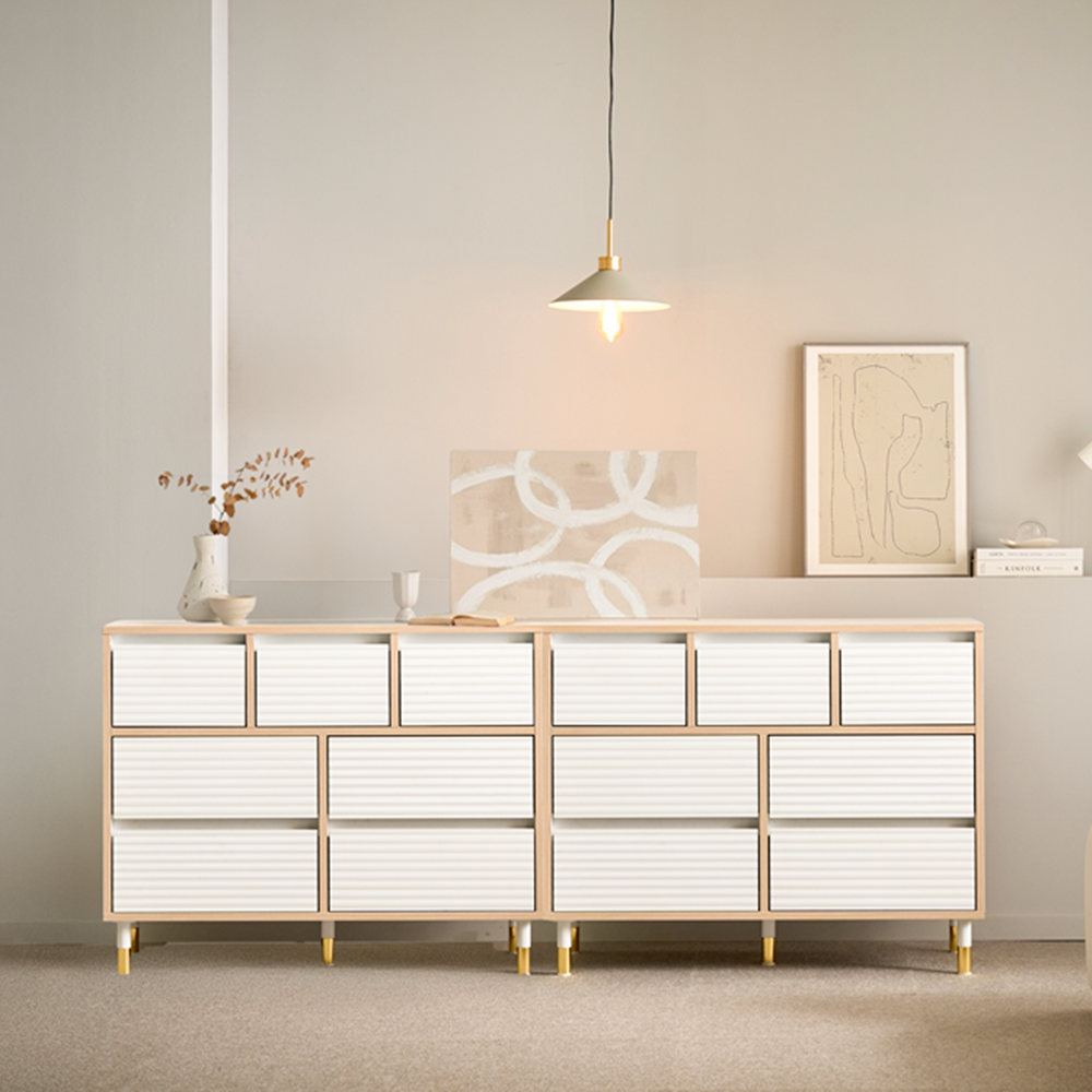 템파보드 다리형 거실장 높은 안방 티비장 티비다이 서랍장